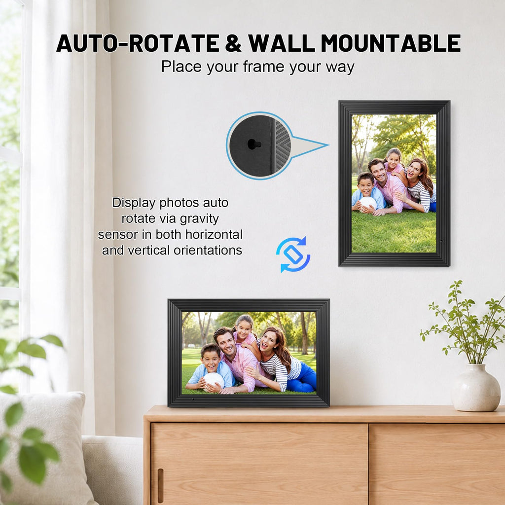Digital Picture Frame, 10.1 Inch Touch Screen Smart Photo Frame