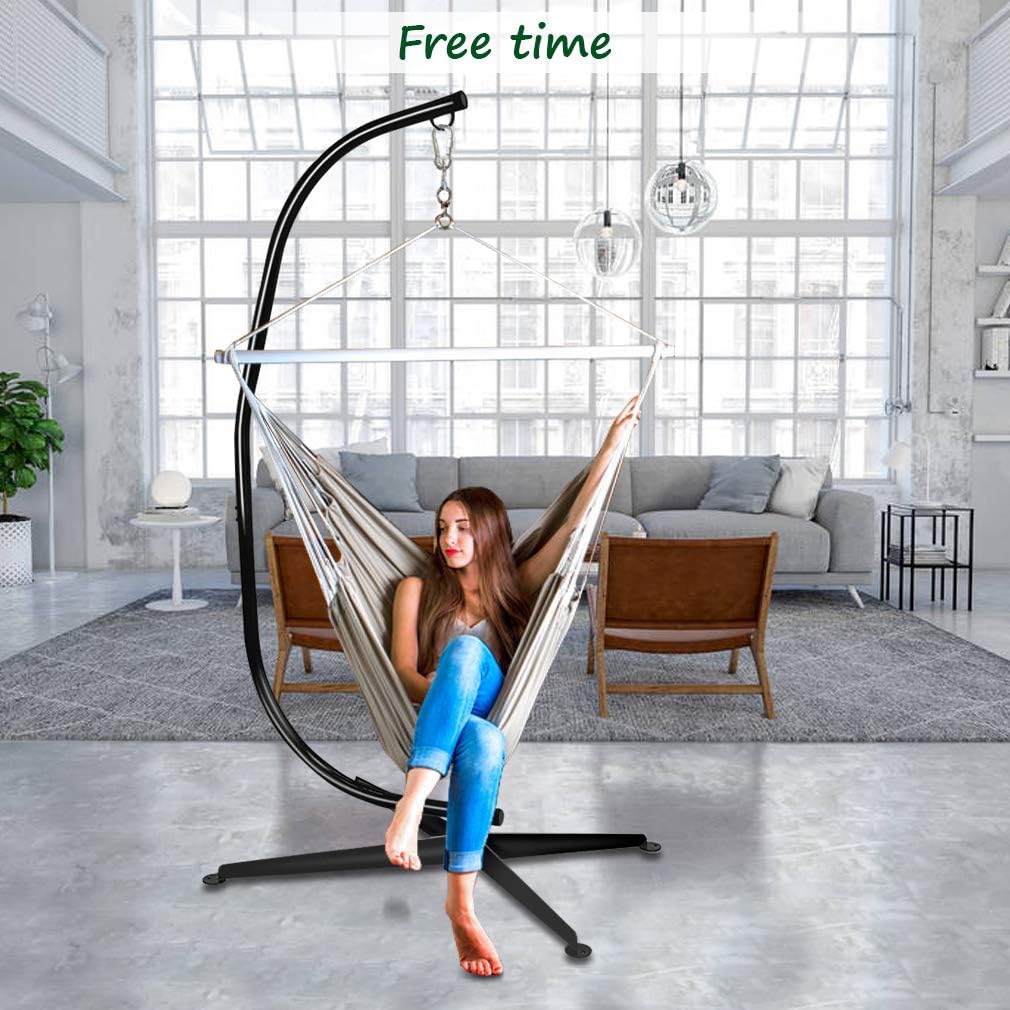 Chair Stand, Hanging Hammock Chair Stand C Stand Outdoor Indoor Solid Steel Heavy Duty Stand Only Construction for