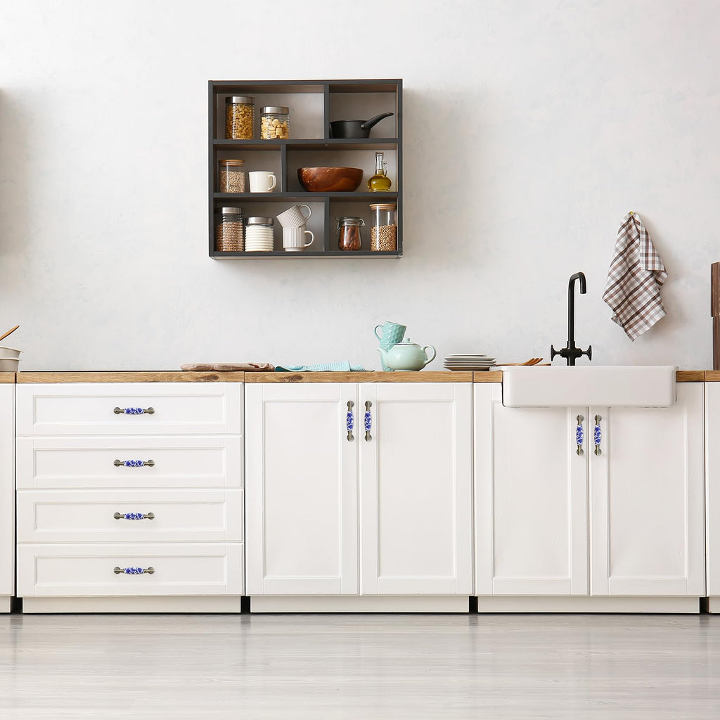 4PCS Ceramic Cabinet Pulls, 3.78" Hole Centers