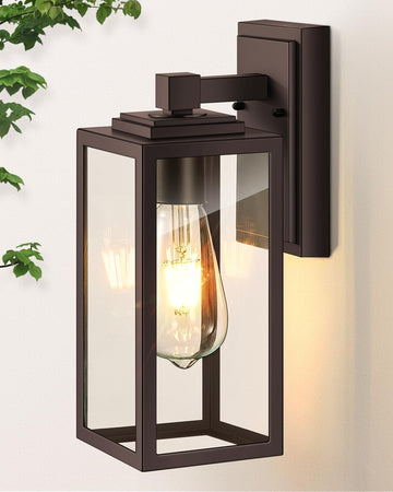Outdoor Wall Lights Wall Mount, Brown Porch Lights Lantern, Oil Rubbed Bronze Weather Resistant Outdoor Sconce Lights for House, Patio, Doorway, ORB