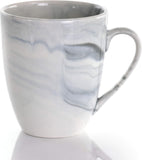 Fine Marble 16 Piece Stoneware Dinnerware Set in Black and White