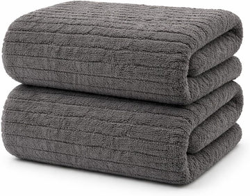Bath Sheets Towels Pack of 2 - 100% Carded Ring Spun Cotton, Extra Large 35x70 Inches, Ultra Soft, Highly Absorbent &