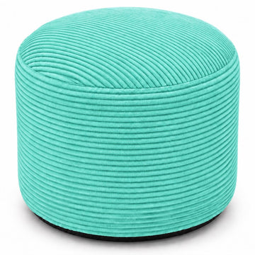 Soft Corduroy Pouf Footrest with Washable Cover, Mint