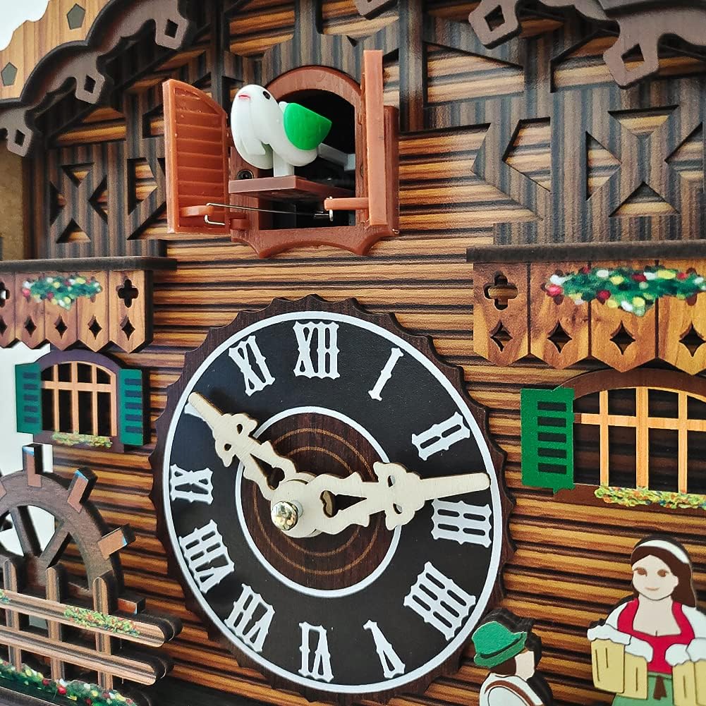 Traditional Black Forest Cuckoo Clock, Newly Wood Coo Coo Clock Decorative Wall Clock with Pendulum and Chiming Function - Perfect Wall...