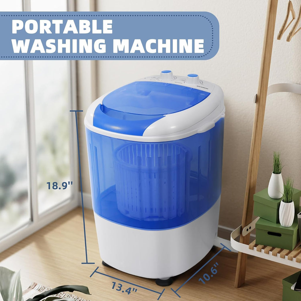 Mini Spin Dryer Portable Washing Machine, Compact Laundry for Home, Apartment, RV, Blue
