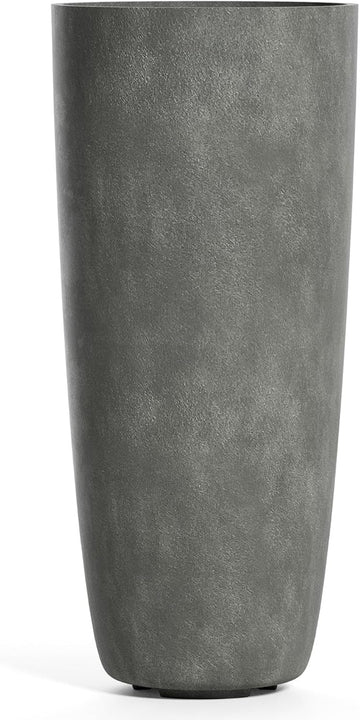 Lofto Tall Indoor/Outdoor Planter, 16x36in Grey Stone