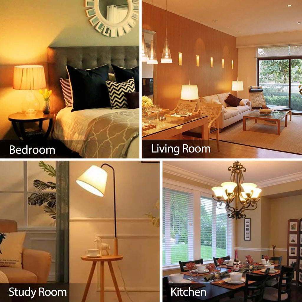6 Pack A19 LED Light Bulbs, 60 Watt Equivalent LED Bulb, Soft Warm White 2700K, Efficient 9W, E26 Standard Base, Non