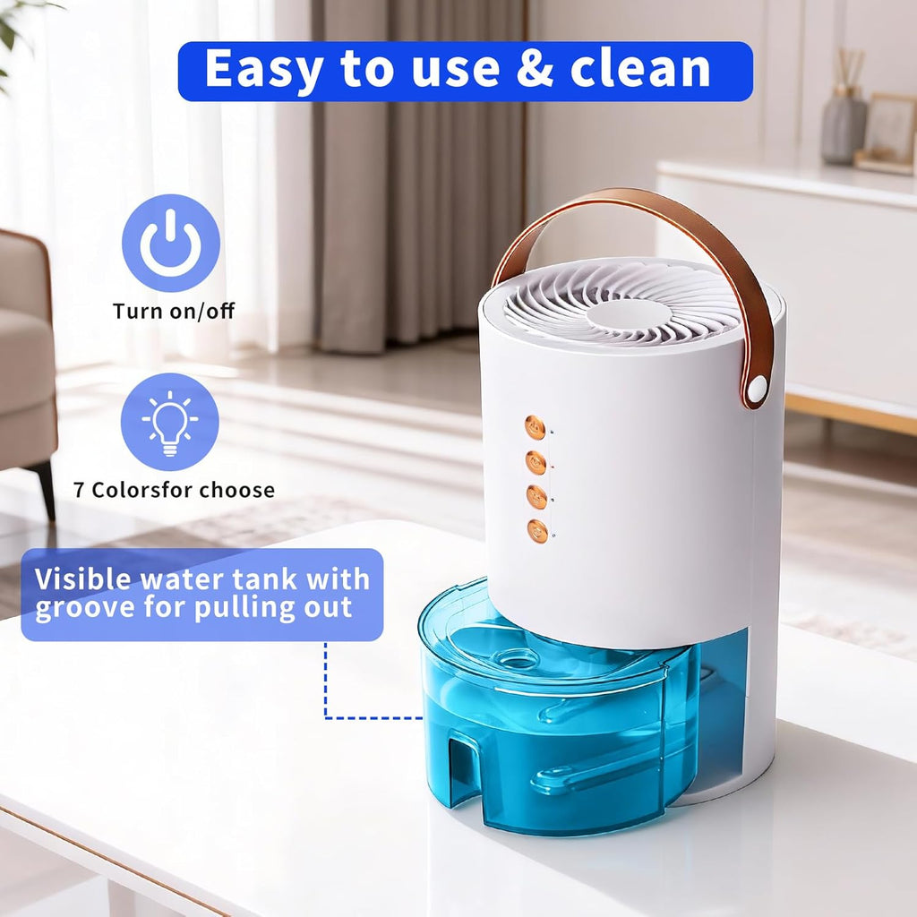 Dehumidifiers for Home, 60 Oz Small Dehumidifier for Basement. Portable Dehumidifier for Bedrooms, Bathrooms, Closets