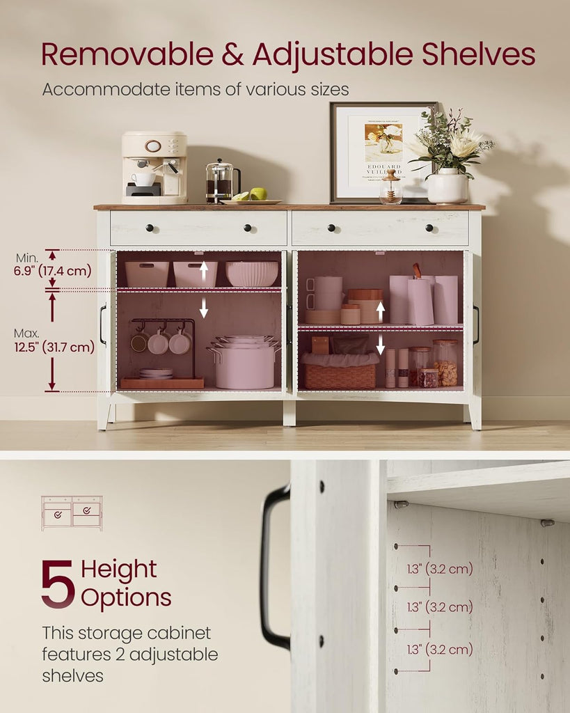 LIRY Collection - Buffet Cabinet, Coffee Bar Cabinet with 2 Drawers, Adjustable Shelves