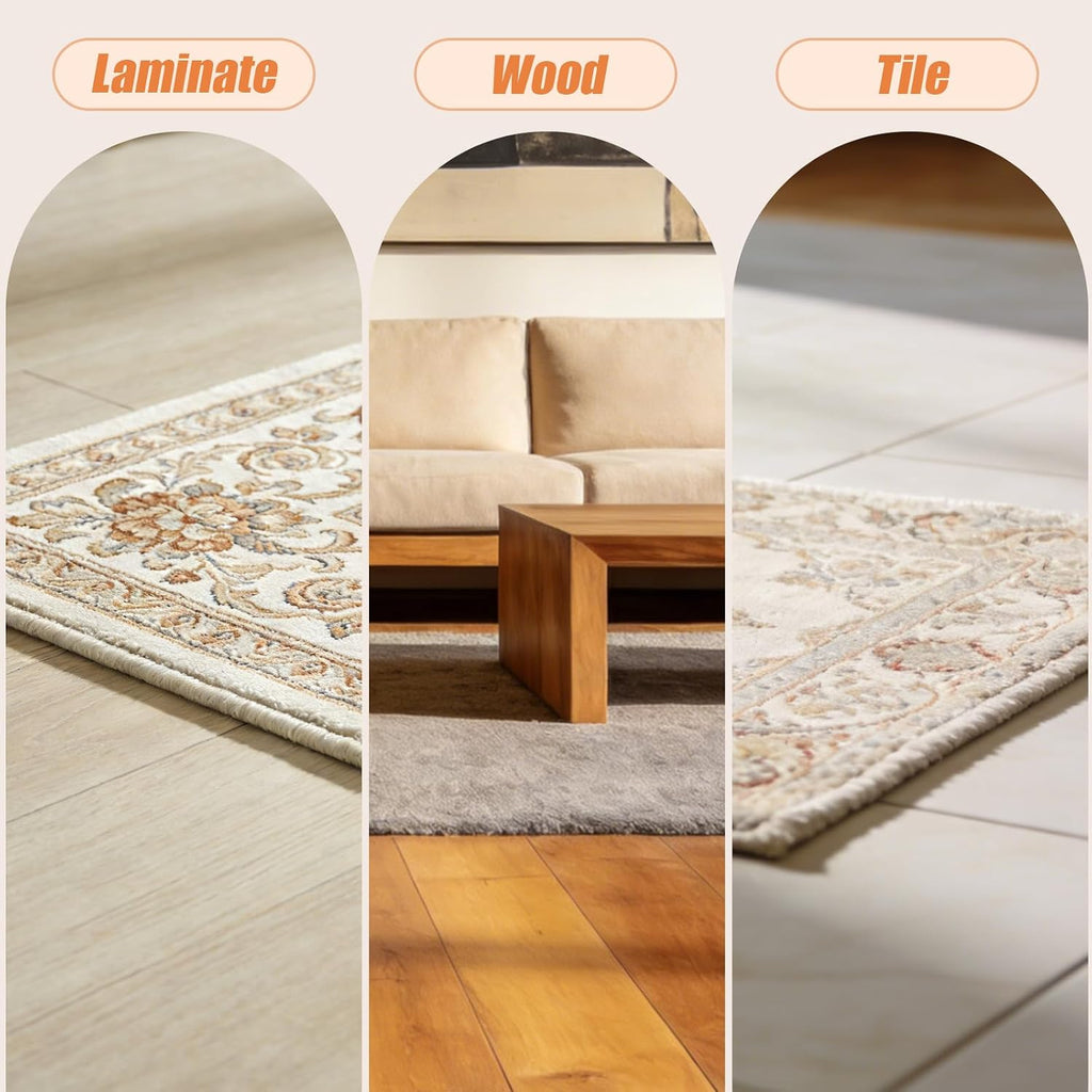 Non-Slip Rug Pad 5x7 Ft - 5'x7' PVC Anti-Slip Carpet Gripper Mat, 5 by 7 Feet Non Slip Pad for Area Rugs, Under Rug - Set of 35