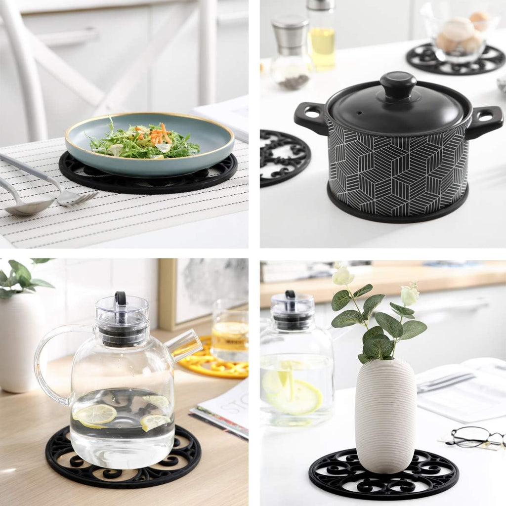 Silicone Trivet for Hot Dishes, Hot Pot and Pads - Protect Countertop from Hot Pot and Pans Coming Out from the Oven - Set of 3