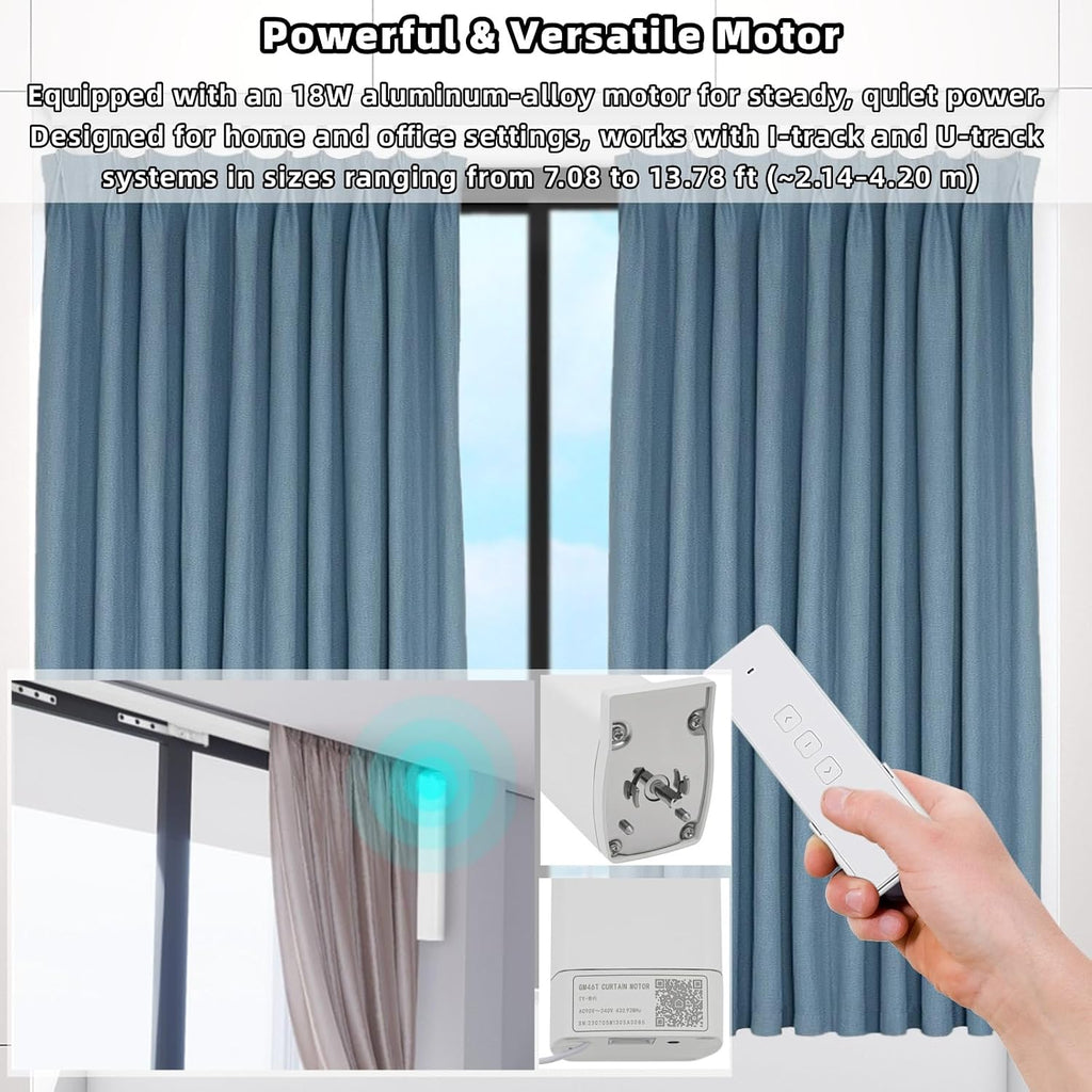 Electric Curtain Track, Retractable Motorized Curtains Rod From 7-13.78ft, Automatic Curtain Opener with