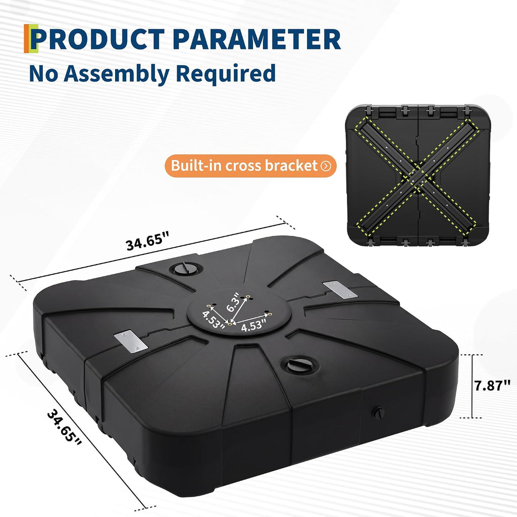 Cantilever Patio Umbrella Base with Wheels, 500LBS Heavy Duty Umbrella Base, Easy Movement
