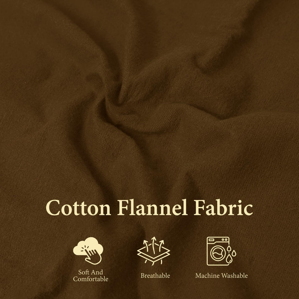43.3" W Cotton Flannel Fabric Cut by the Yard, Soft Brushed Solid Fabric for Quilting, Sewing and Crafts, Warm