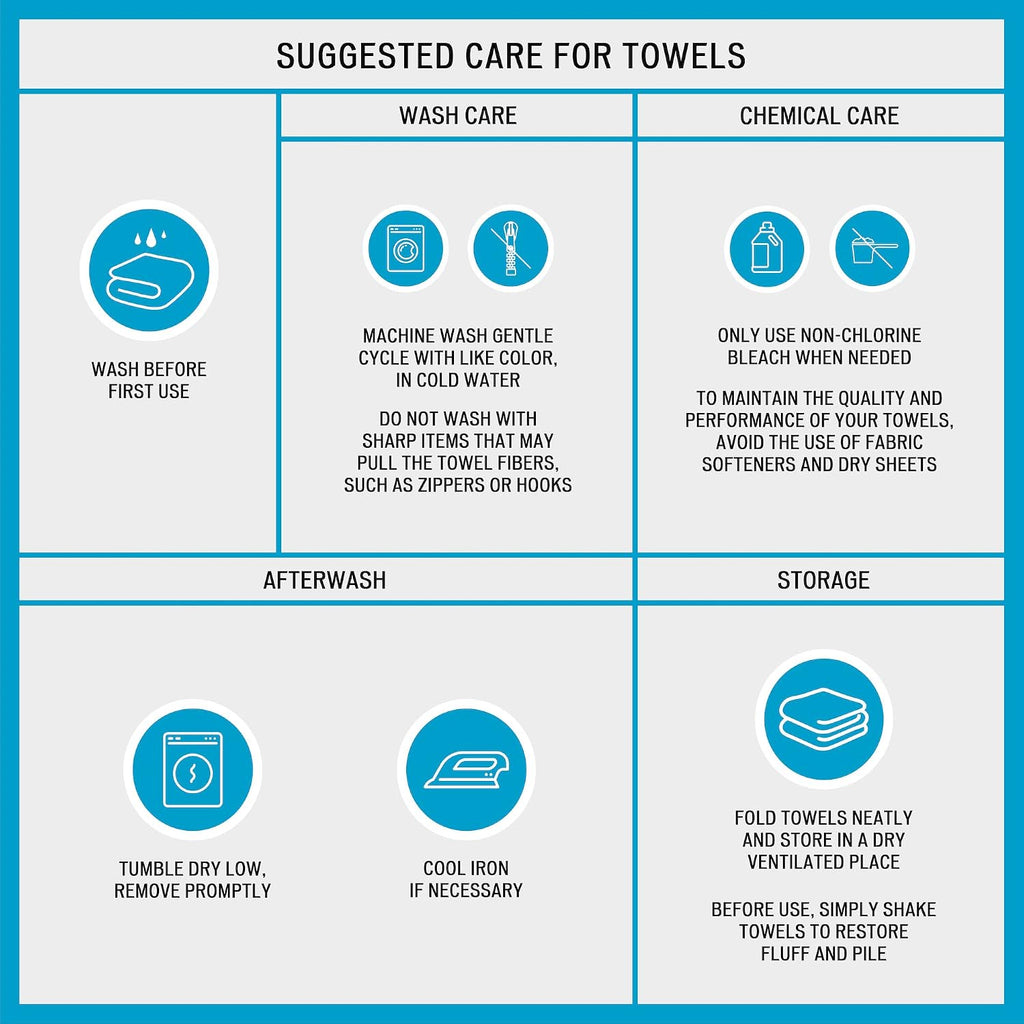Park Aubrey Cotton Bath Towel Set Jacquard, 6 Piece, Blue/Brown | Plush Feel, Hotel Quality , Paisley Pattern