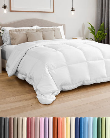 White Alternative Down Comforter - Warm, Lightweight & Breathable Hotel Quality Bedding Set for Men, Women