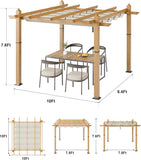 10x10 Ft Outdoor Retractable Pergola Aluminium Pergola Canop - Image 6