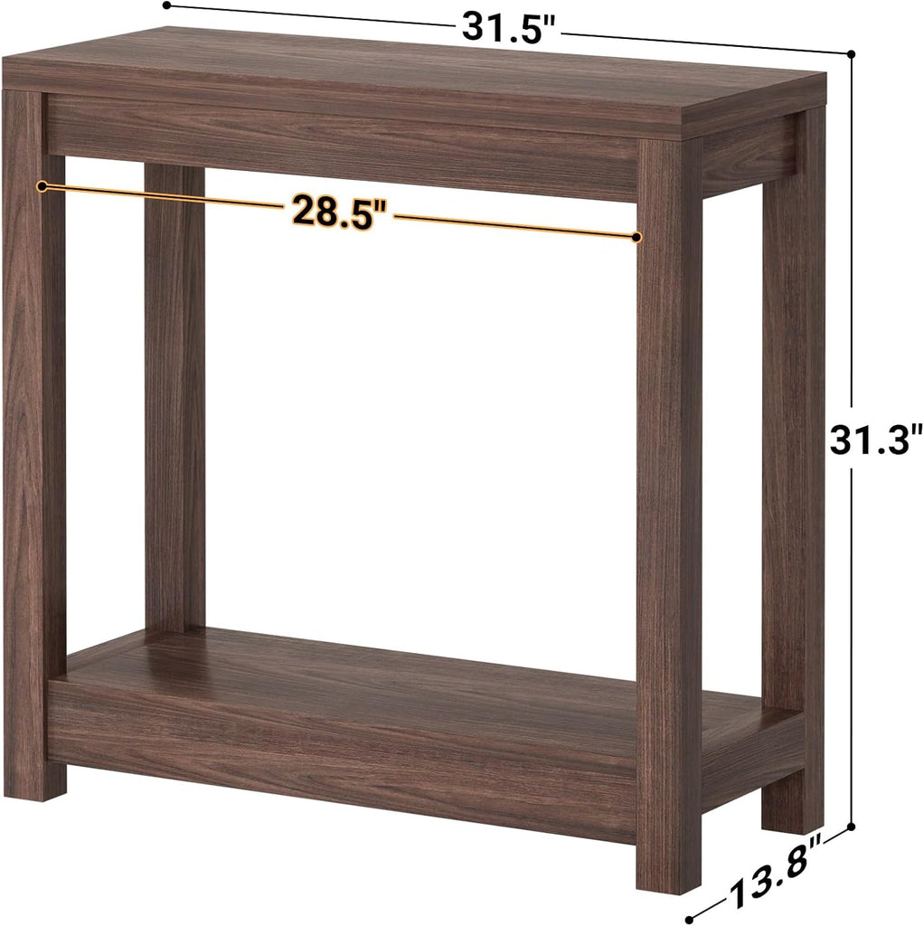 Small Farmhouse Wood Entryway Table Narrow Console Table with Storage Behind Couch Sofa Table with Shelves Entry Way