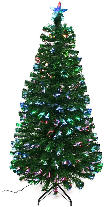 LED Fiber Optic Christmas Tree Prelighted with Color Changing LED Lights (4ft)