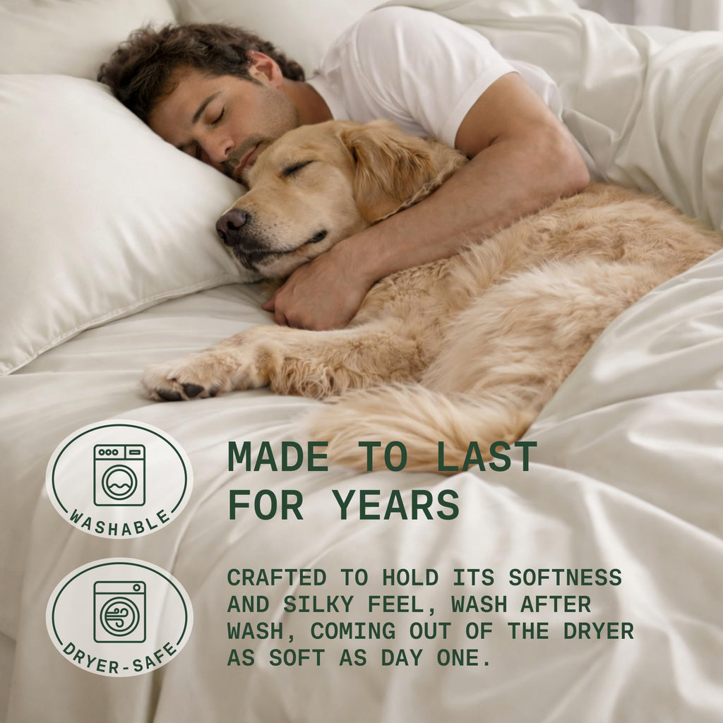 Sheets Set King Size - Silky Soft & Cooling - Light Beige