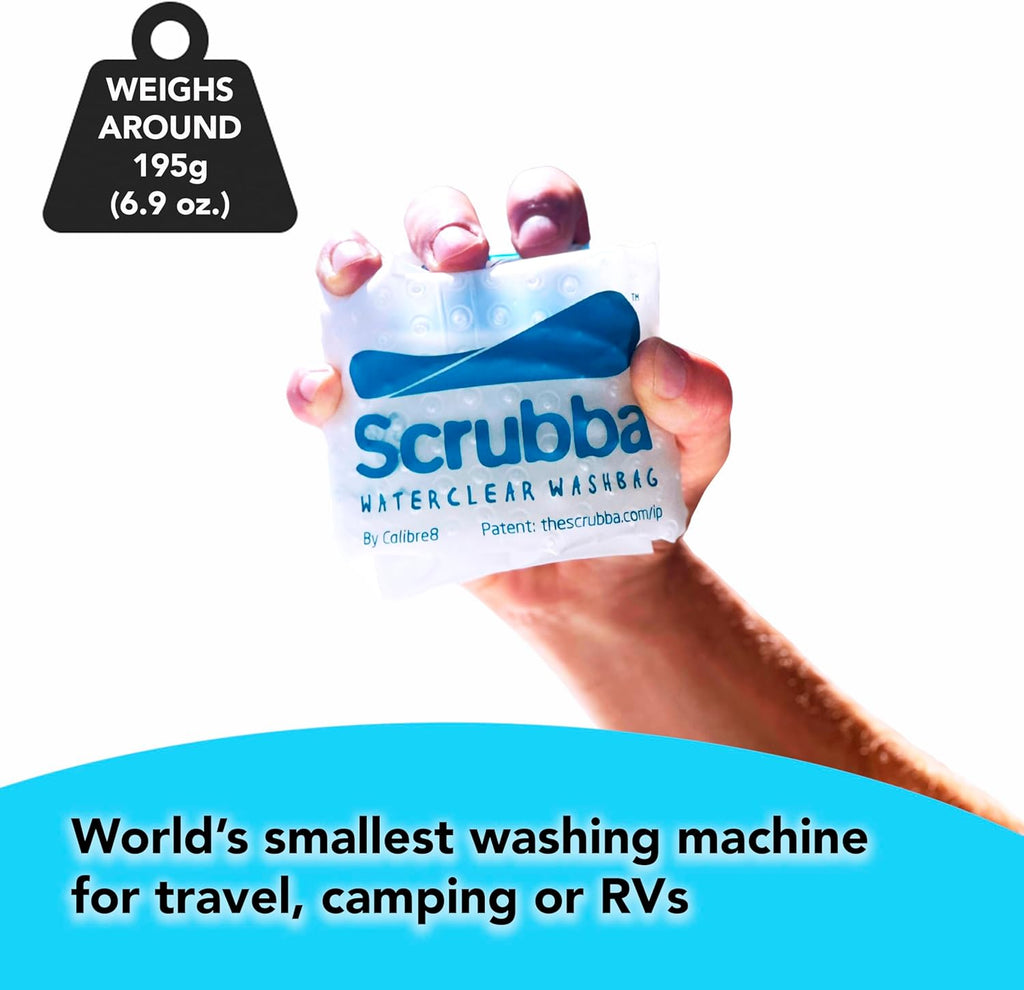 Waterclear Wash Bag Portable Washing Machine - New Water Inlet/Outlet for easy rinsing - Manual Portable Washer for