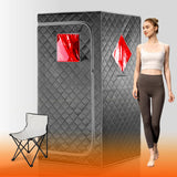 Full Size Portable Personal Infrared Sauna for Home, Personal Home Spa Tent with Remote Control, Heating Foot Pad, Foldable Reinforced Chair (Grey, L33.8 x W 33.8" x H 66.5") A129-B0BLP2LR4X