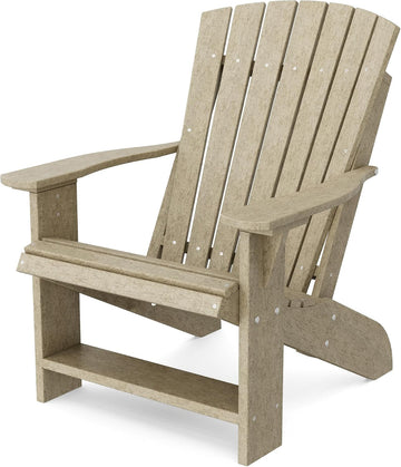 Heritage Adirondack Chair, Weathered Wood - Outdoor All-Weather Poly Furniture , Deck, Yard