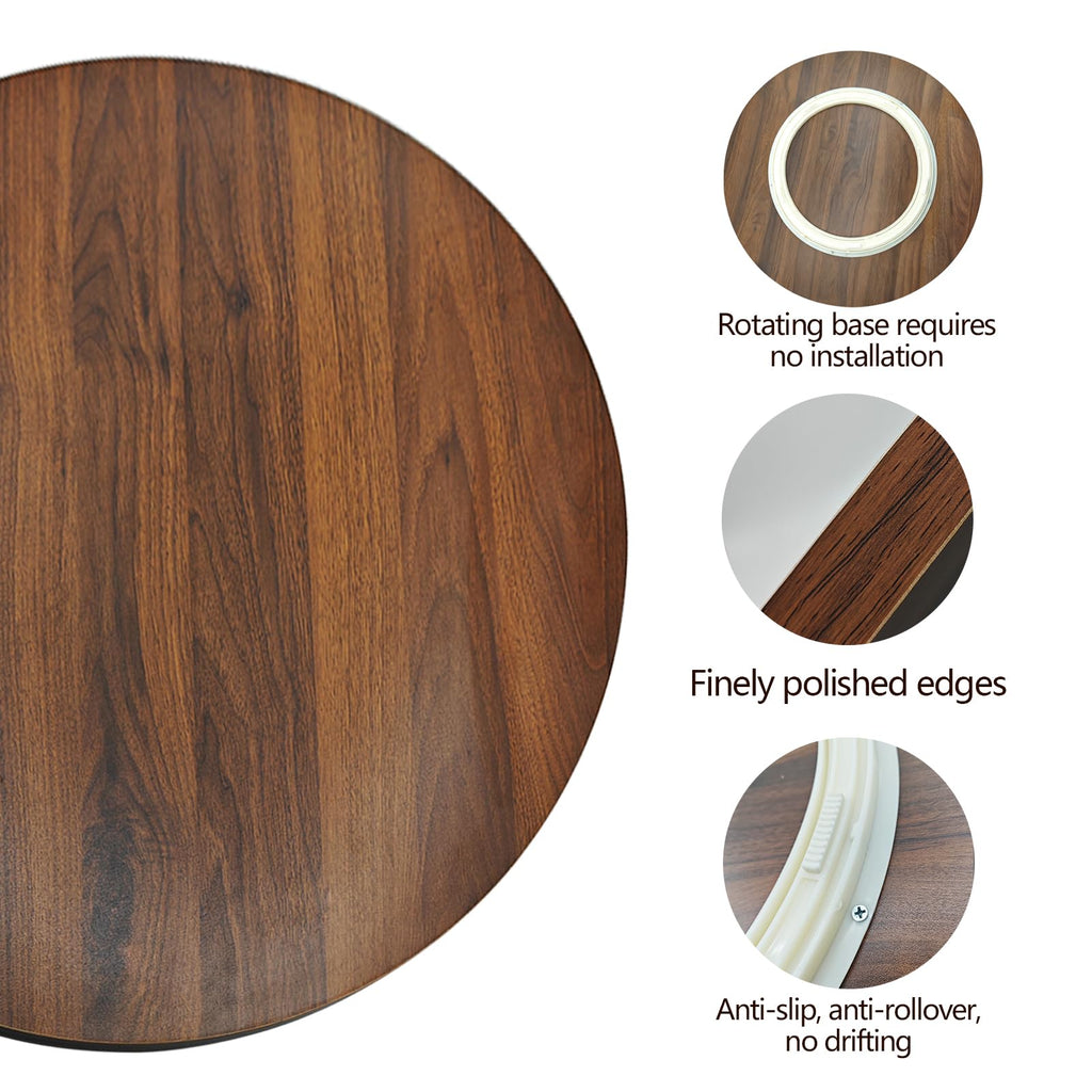 24" Large Lazy Susan, Turntable Serving Tray for Tabletop