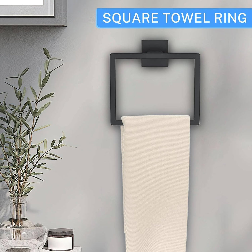 10-Piece Matte Black Bathroom Hardware Accessories Set Black Towel Bar Set Towel Holder Set Stainless Steel