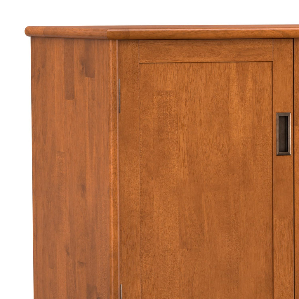 Draper 50" Wide Solid Wood 3-Door Buffet in Teak Brown