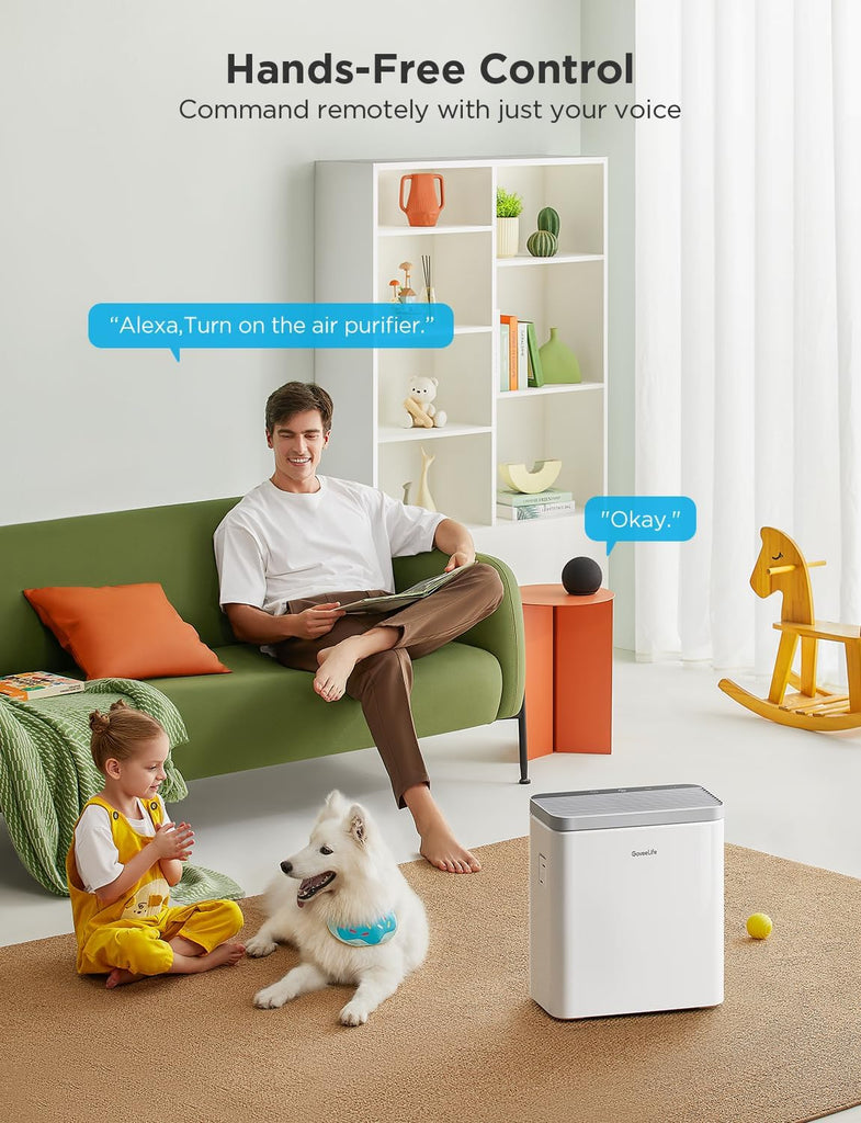 Smart Air Purifier for Home Large Rooms, Covers up to 1046 ft², PM2.5 Monitor, Sleep Mode, 3-in-1 Fi