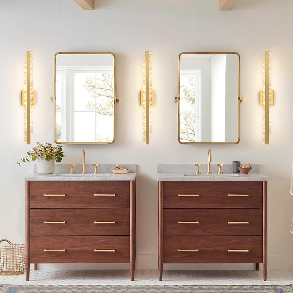 Modern Bathroom Vanity Light: Brushed Gold 32 inch 28W Dimmable LED Bath Bar Light Fixtures Over Mirror - Wall Sconce