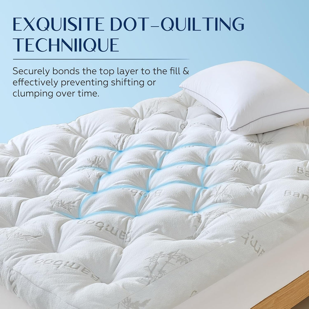 5 Inch Cooling Bamboo Mattress Topper Full Size 54X75 in 2000 Gsm Full