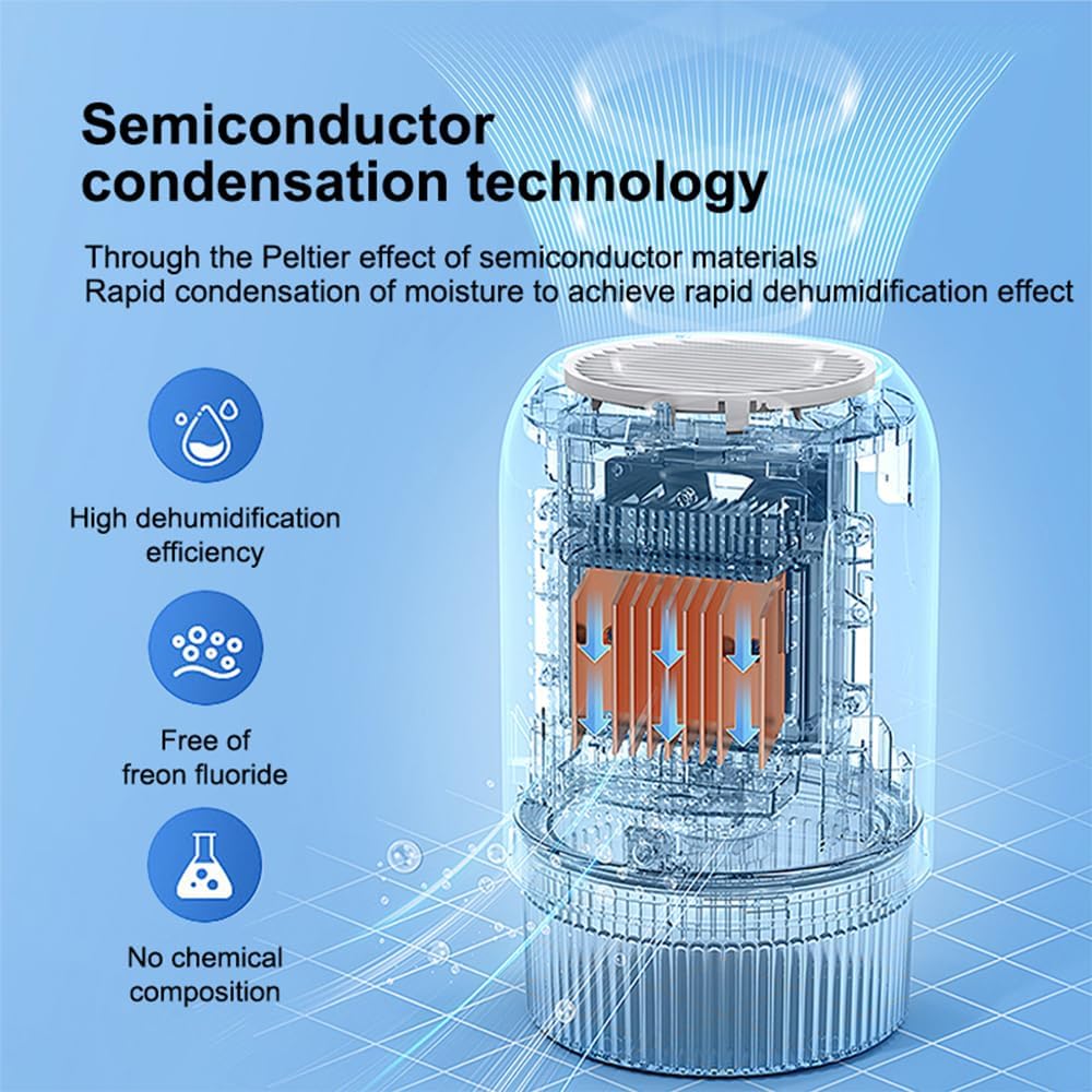 Dehumidifier for Home (300 Sq.Ft), Small Dehumidifiers with Auto Shut Off, Ideal for Closet Bedroom Bathroom RV T1