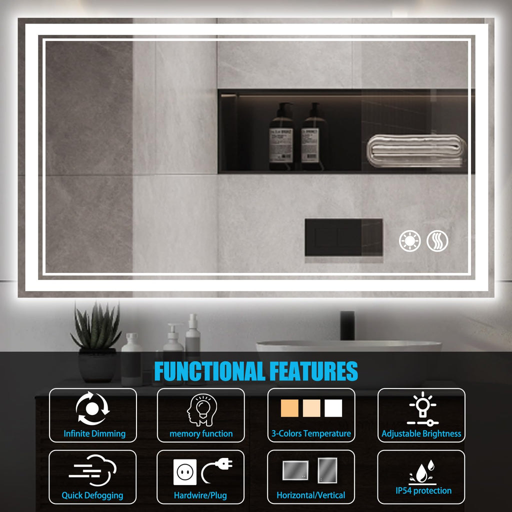 48x28'' LED Mirror Mirror with LED Lights