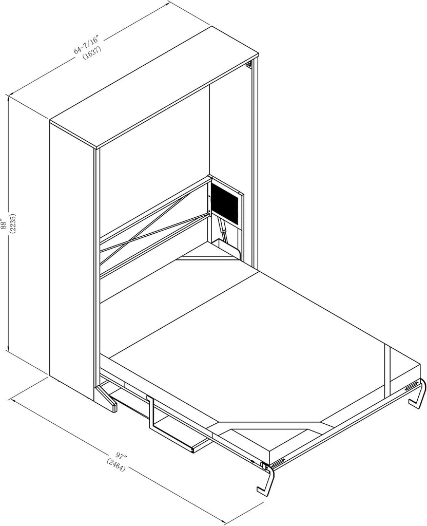 Queen Murphy Bed with Desk | Engineered & Solid Wood Construction | Smooth Painted Finish - No Melamine Used