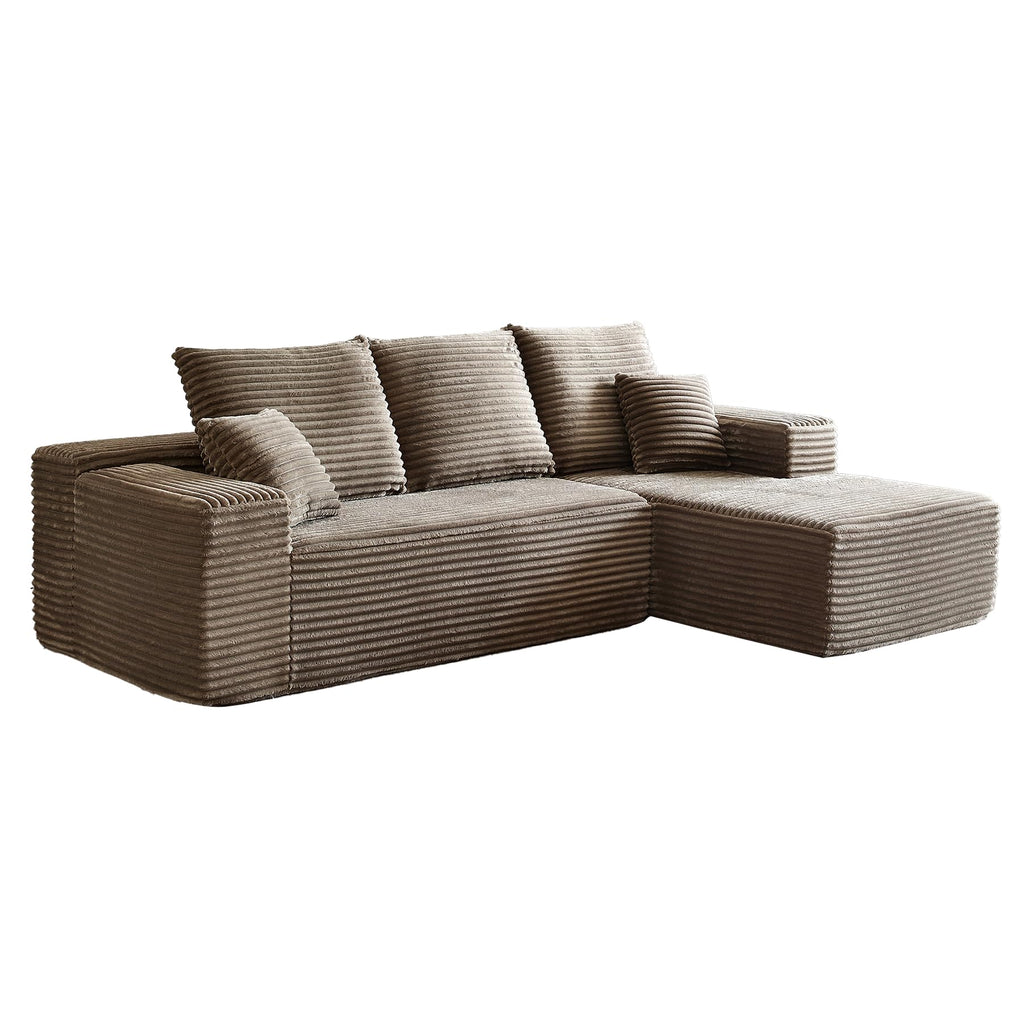 108" Boneless Couches, L Shaped Comfy Cloud Modular Sectional Memory Foam Deep Seat Boneless Couch, No Assembly