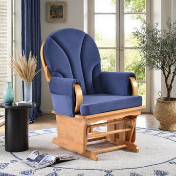 Wood Base Glider Rocker Chair, Baby Feeding and Rocking Chair Nursery Rocking Chairs with Silent Swing Solid Hardwood
