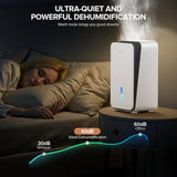Dehumidifier for Home, Quiet Portable Dehumidifier with Auto Shut Off, 7-Color LED Light for Basement, Bedroom