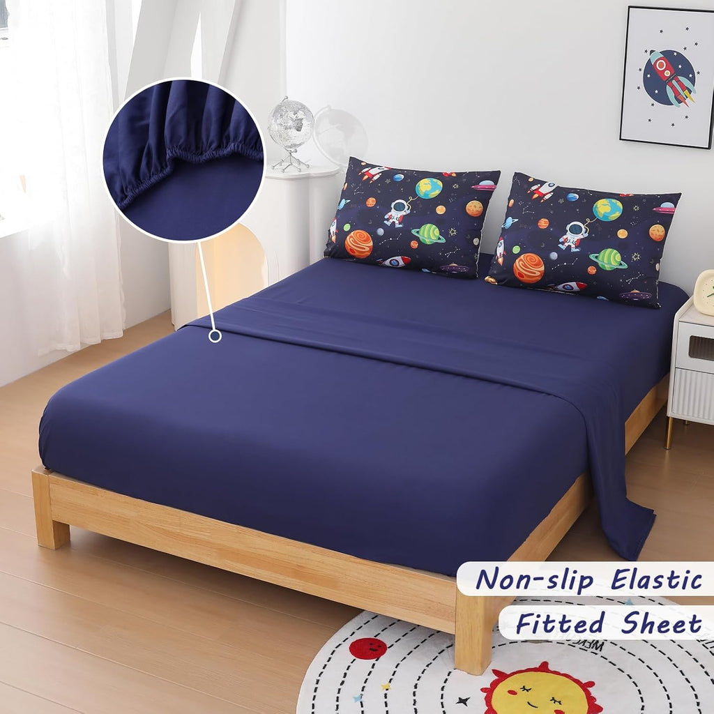 Space Twin Bedding Set 5 Piece Bed in a Bag Boys Comforter Set