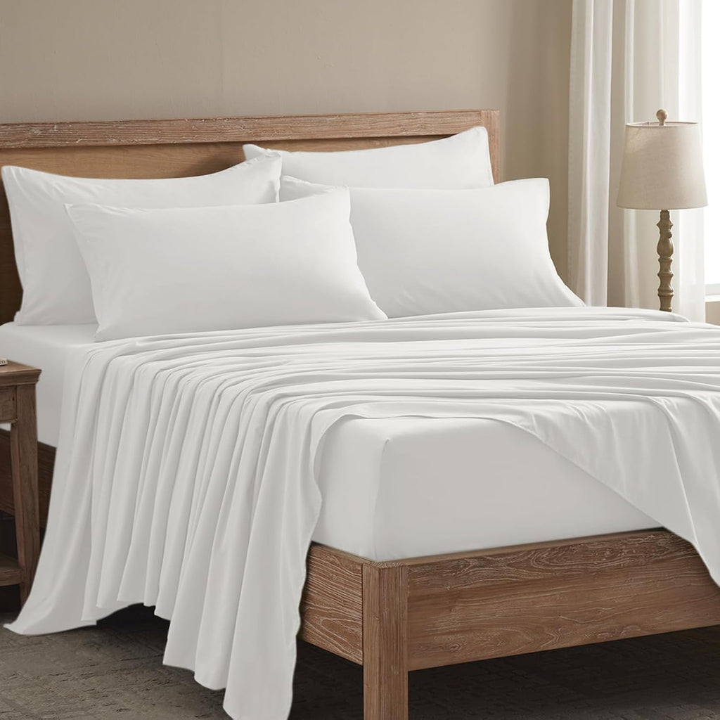 King Sheets Set - 6 Piece Luxuriously Soft & Cooling Sheets King - Ultra Soft 16" Deep Pocket King Sheet Set - Fitted
