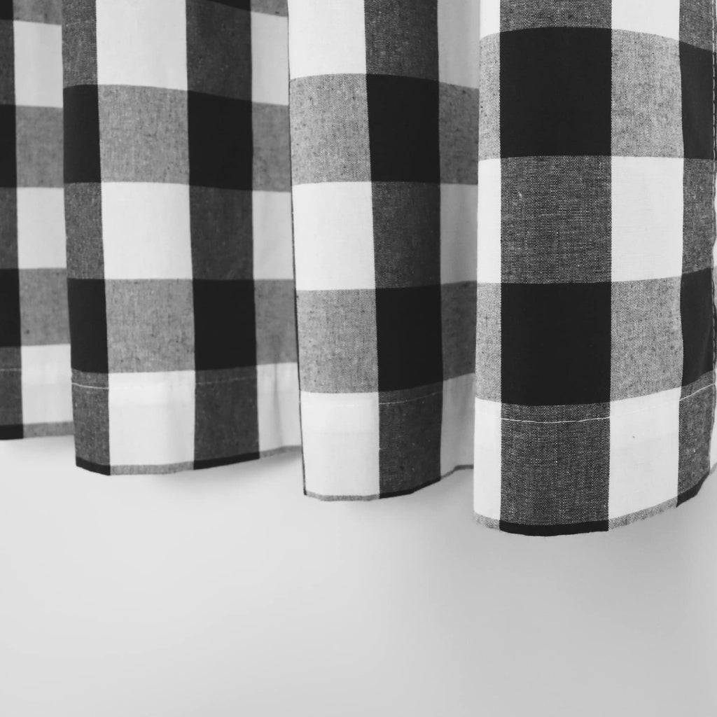 4 Pieces Valances Buffalo Check Curtains Windows Classic Gingham Plaid Bedroom Bathroom Rod Pocket Vintage Country