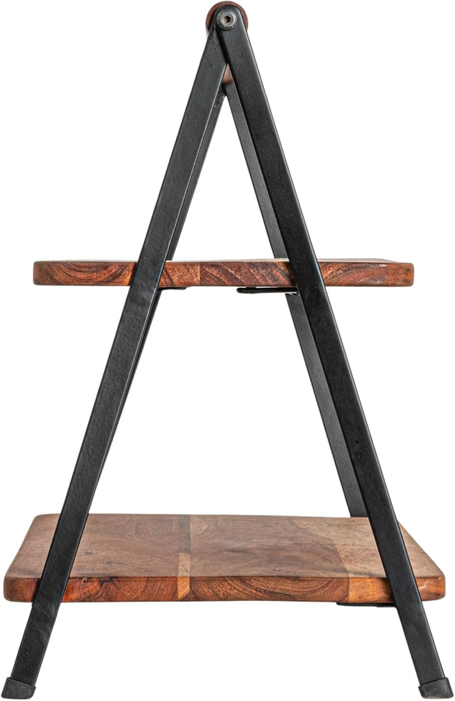 Acacia Wood 2-Tier Serving Stand