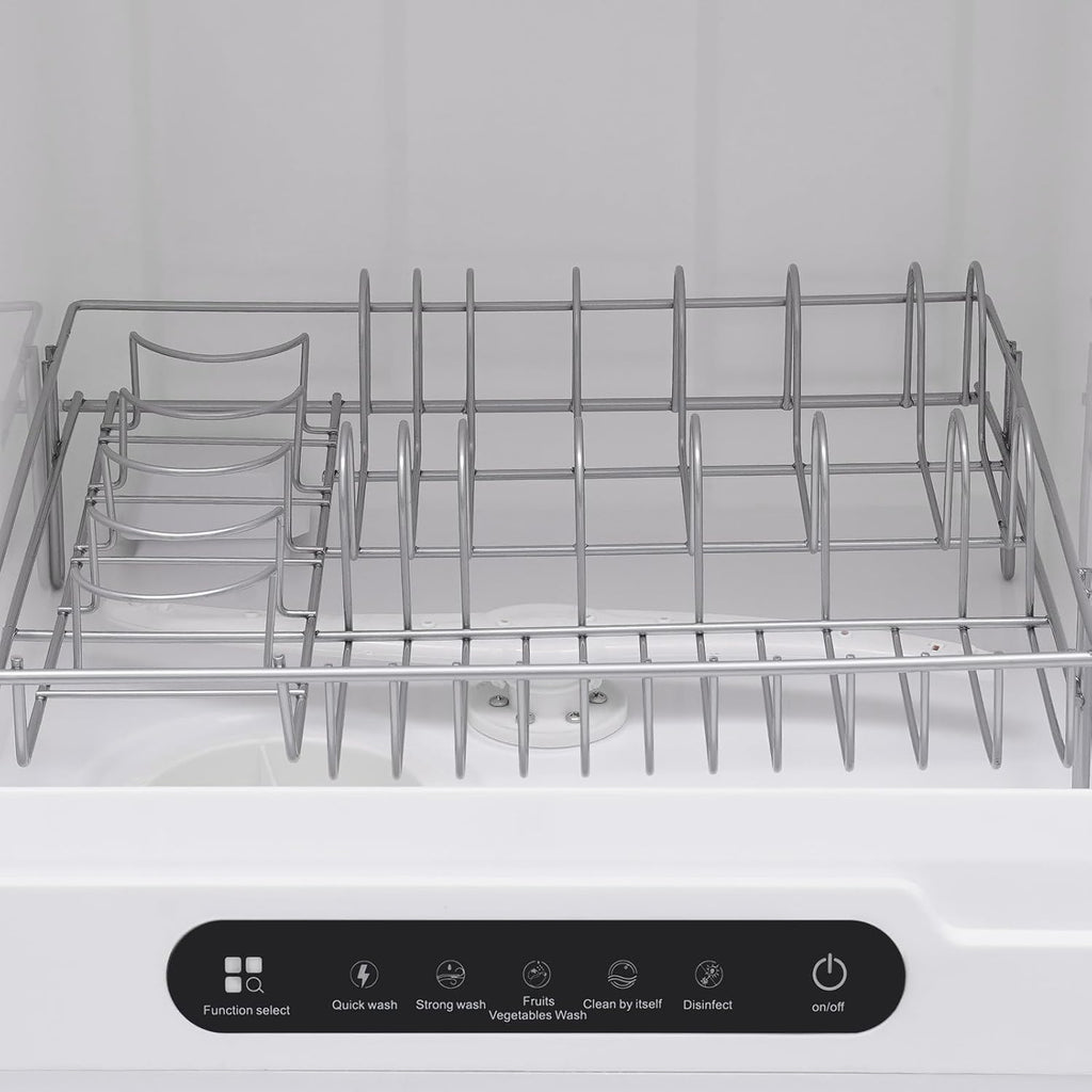 Portable Dishwasher Countertop 6 Place Settings Compact 15.6x15.4x16.9in 5 Functions 161.6°F 55dB Quiet 1.32Gal Water