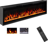 Electric Fireplace Inserts, Ultra Thin Wall Mounted Fireplace with Remote Control, Multicolor Realistic Flame