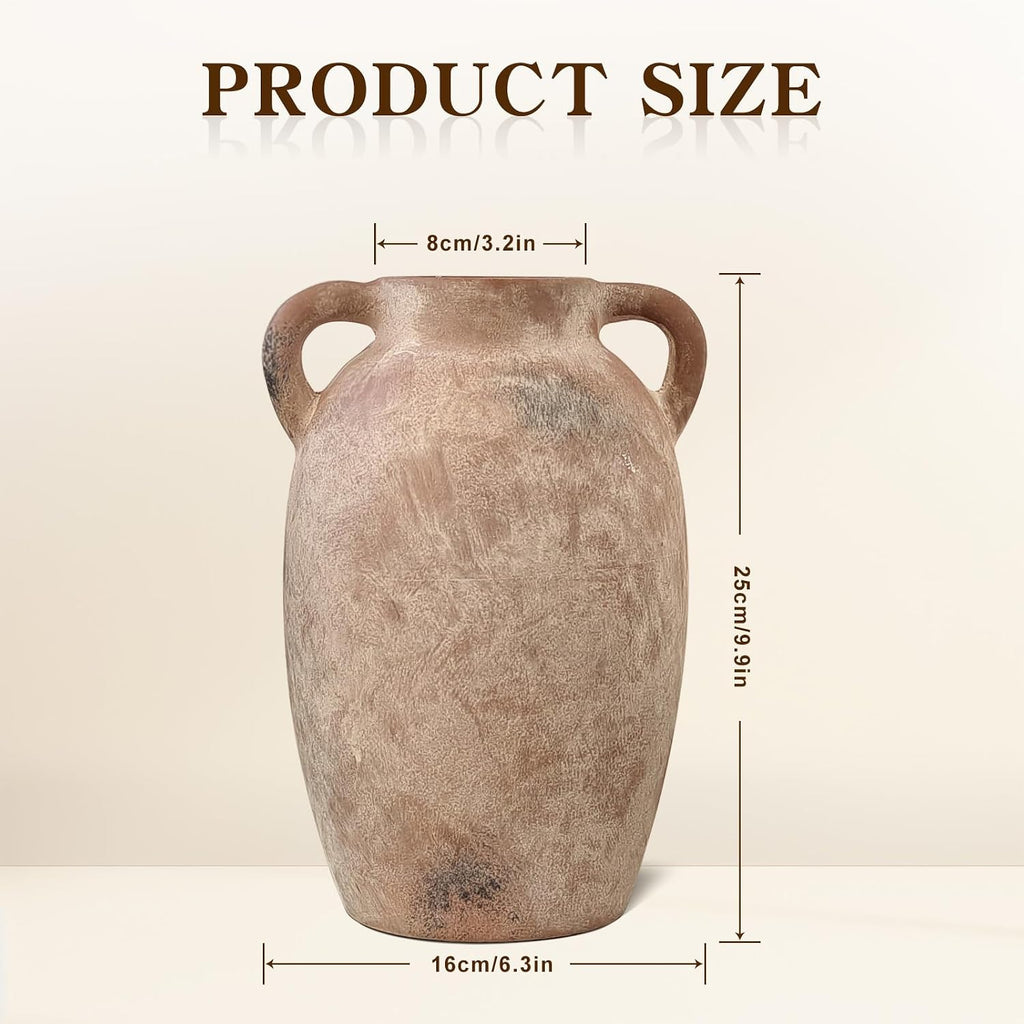 Brown Ceramic Vase-Boho Decorative Vase,Terracotta Tall Vases Decorative Pottery are Suitable
