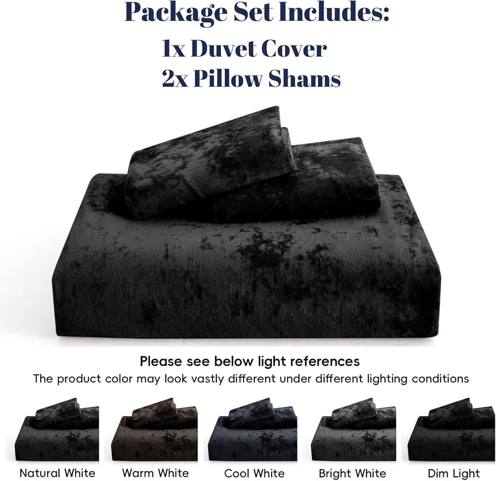 Duvet Cover Set, 3pcs Ultra Soft Breathable Comforter Cover Set, Luxury Cozy Flannel Duvet Cover