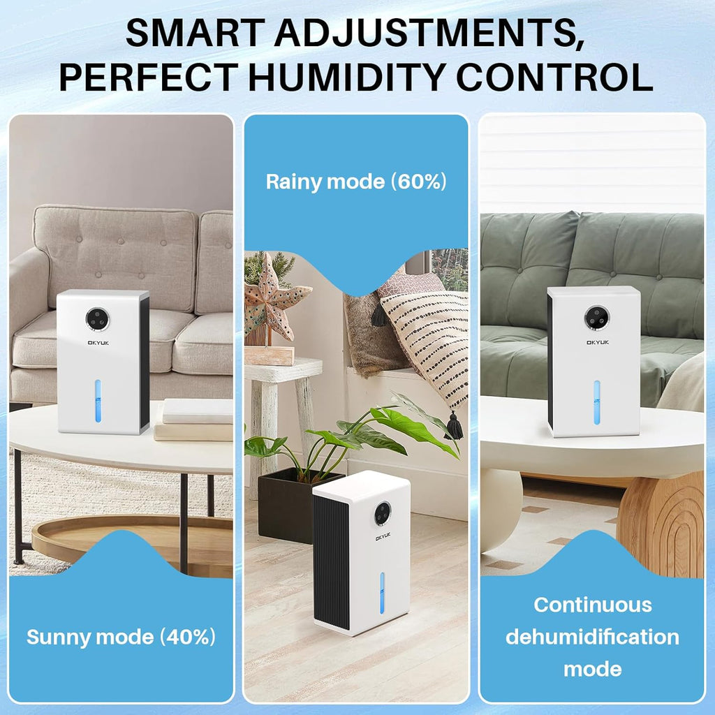 Dehumidifier, 95 oz dehumidifiers for home,1000 sq. ft Dehumidifiers for Bedroom with 7 Colors LED Light