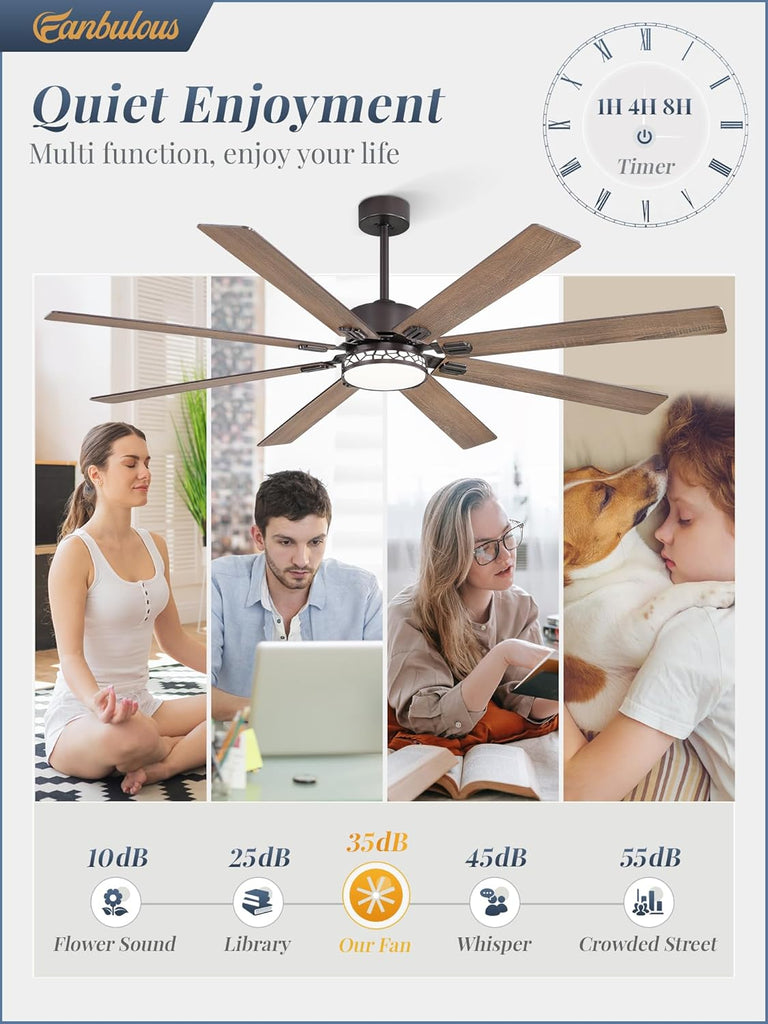 72" Ceiling Fan with LED Light and Remote - Oil Rubbed Bronze