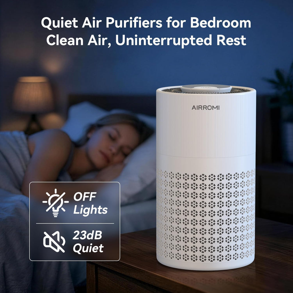 Air Purifier for Bedroom with HEPA 3-in-1 Filter, Pet Air Purifier for Home Cat Pee Smell, Covers Up
